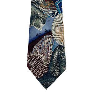 Flic Jazz Multicolor Abstract 100% Silk Mens Tie Necktie